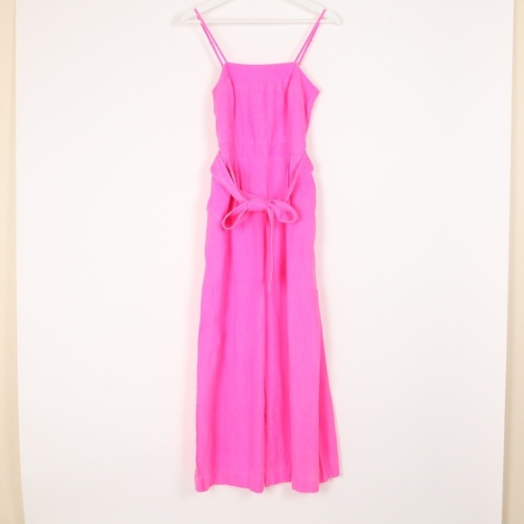 J. Crew Tie Waist Linen Jumpsuit